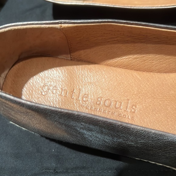 GENTLE SOULS LUCI A LINE 2 PERFORATED LEATHER PEEP TOE ESPADRILLE WEDGE COPPER - Picture 6 of 6